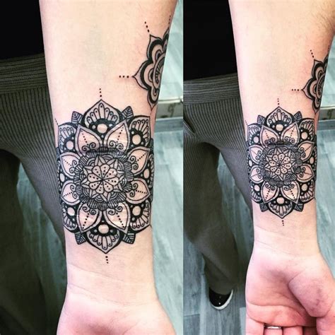 mandala flower tattoo|mandala wrist tattoos for women.